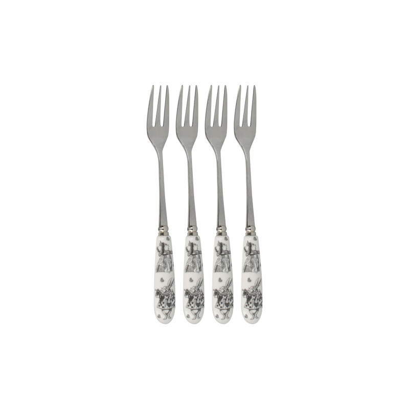 фото набор из 4 десертных вилок алиса в стране чудес v&a kitchen craft | 220svet.ru