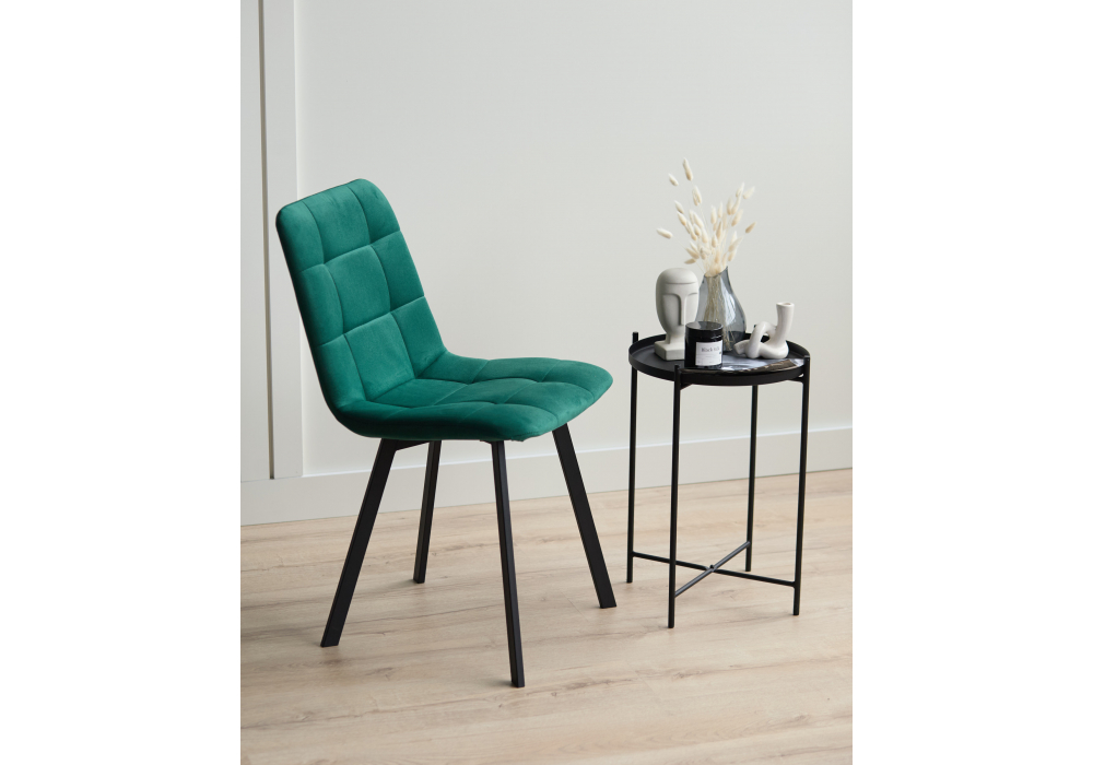 фото стул на металлокаркасе woodville чилли зеленый / черный 631640 | 220svet.ru