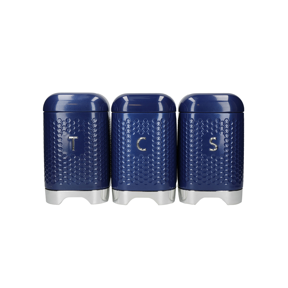 фото набор емкостей для хранения чая, кофе, сахара lovello синий kitchen craft | 220svet.ru