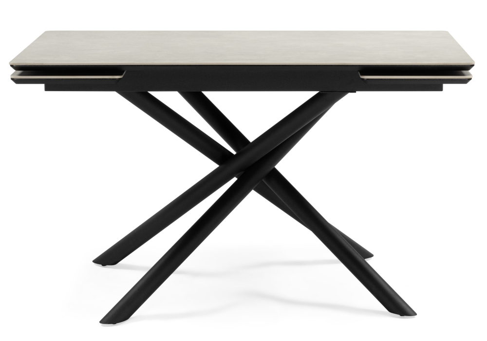 фото керамический стол раскладной 120(180)х80 woodville мэриан carmen light grey / черный 625719 | 220svet.ru