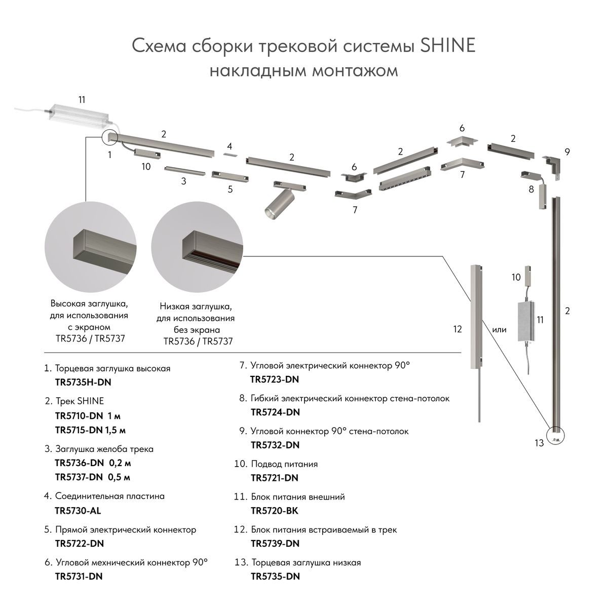 фото шинопровод однофазный denkirs shine base tr5716-dn | 220svet.ru