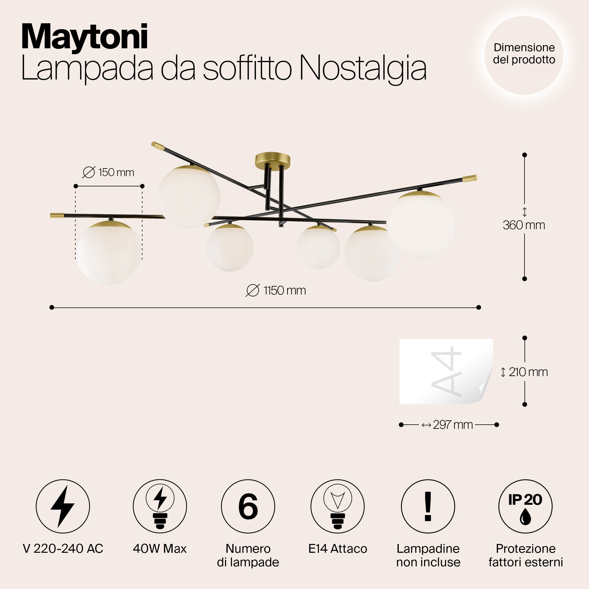 фото потолочная люстра maytoni nostalgia mod048cl-06g | 220svet.ru