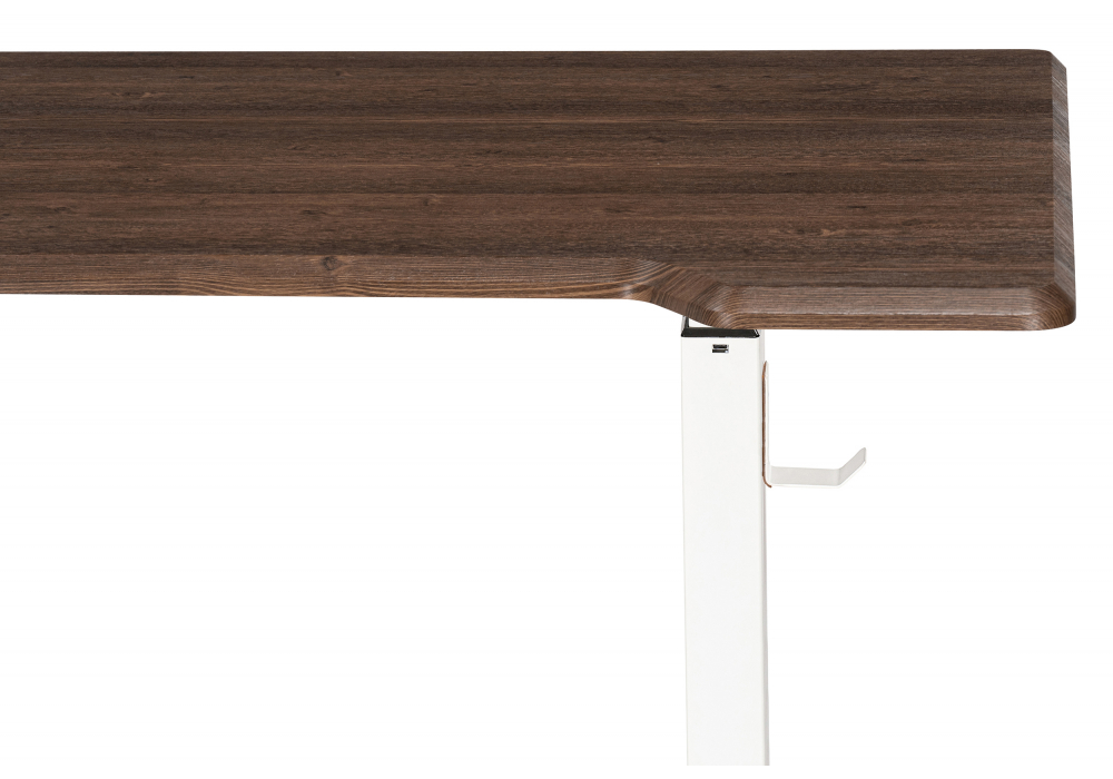 фото компьютерный стол с механизмом подъема woodville маркос 140х80х75 орех кантри / белый 578405 | 220svet.ru