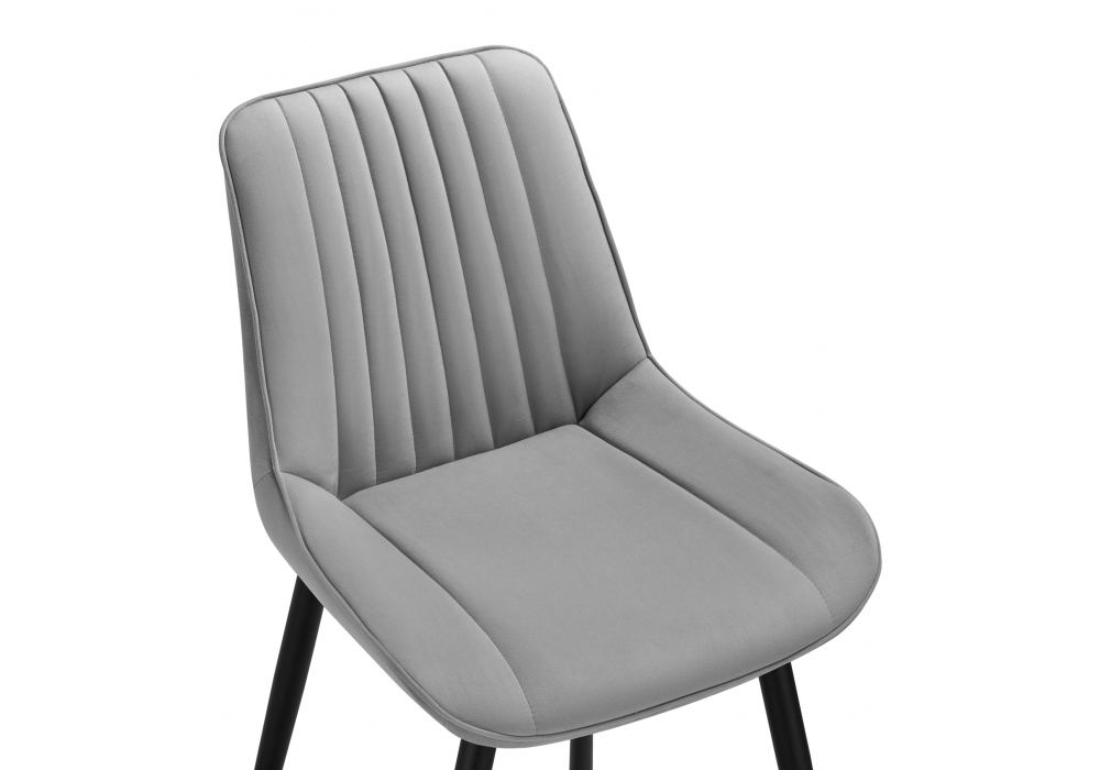 фото стул на металлокаркасе woodville вейв светло-серый / черный 598411 | 220svet.ru