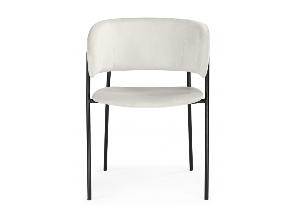 фото стул на металлокаркасе woodville осло белый (milk) / черный 674672 | 220svet.ru