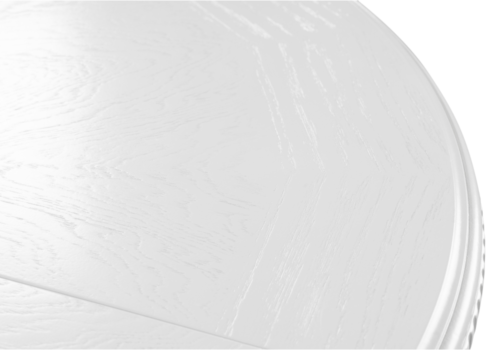 фото стол деревянный раскладной woodville нозеан круглый белый / серебро 615230 | 220svet.ru