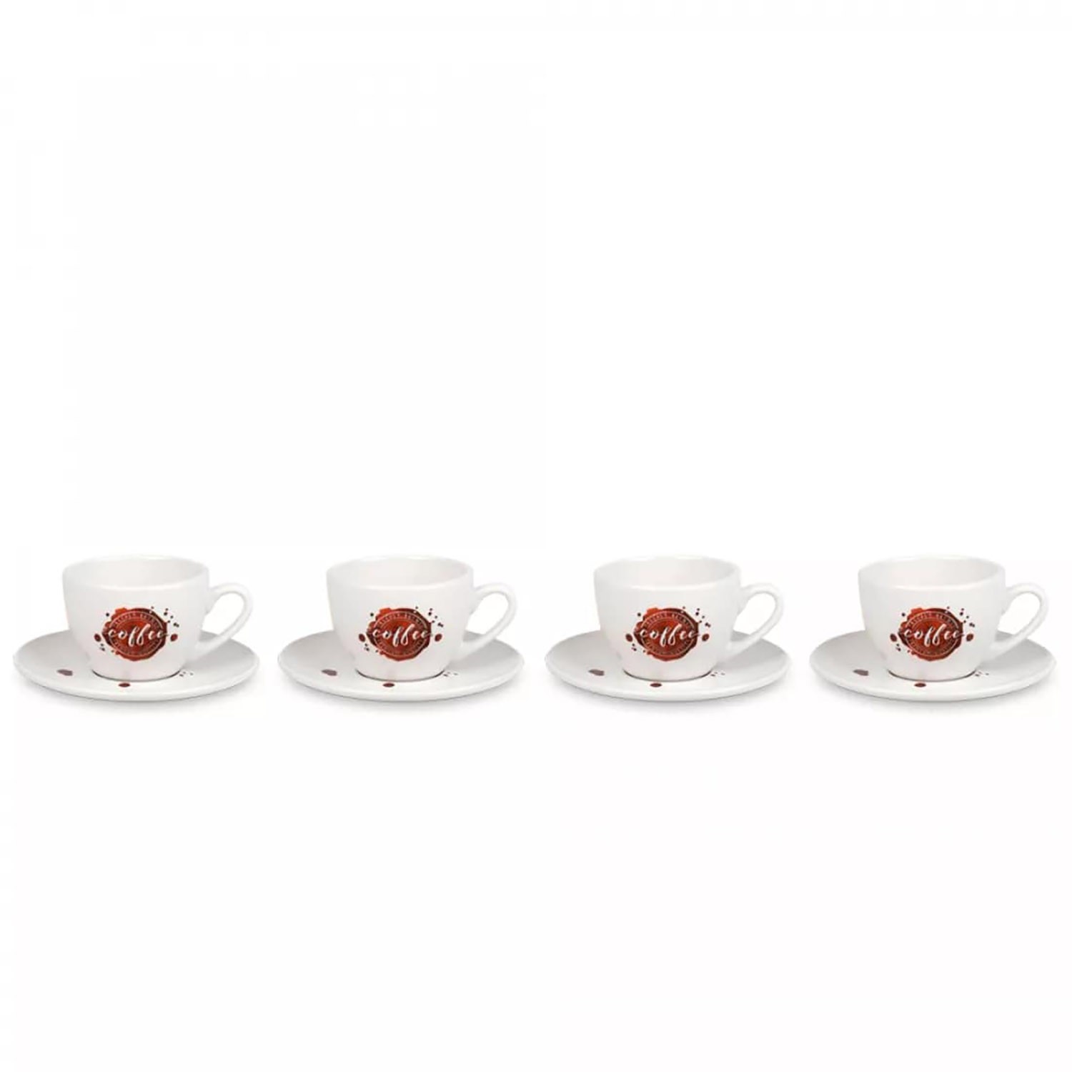 фото набор из 4 кофейных пар для капучино "брызги кофе" koenitz | 220svet.ru