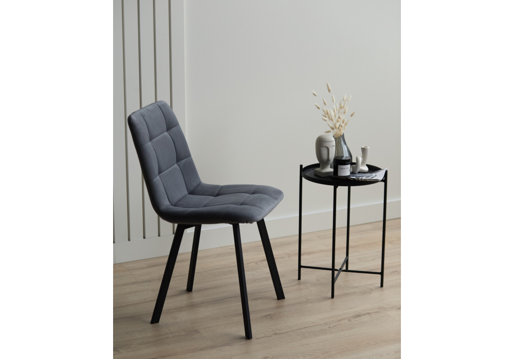 фото стул на металлокаркасе woodville чилли темно-серый / черный 631628 | 220svet.ru