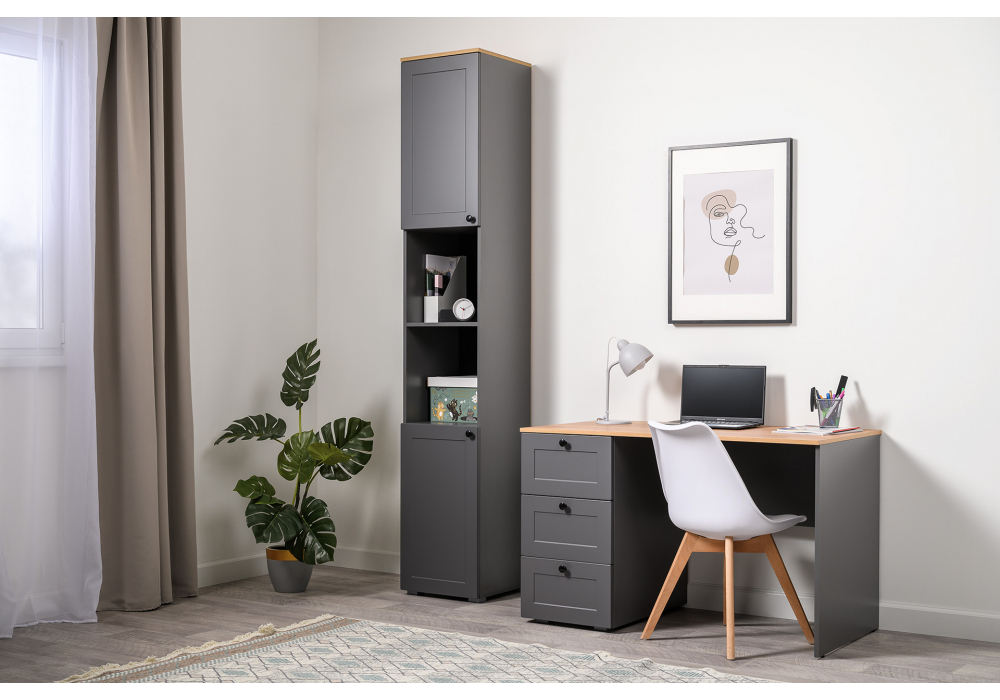 фото письменный стол woodville опра серый графит / дуб золотой craft 676811 | 220svet.ru