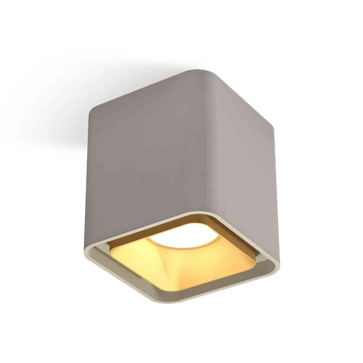 фото комплект накладного светильника ambrella light techno spot xs7842004 sgr/sgd серый песок/золото песок (c7842, n7704) | 220svet.ru