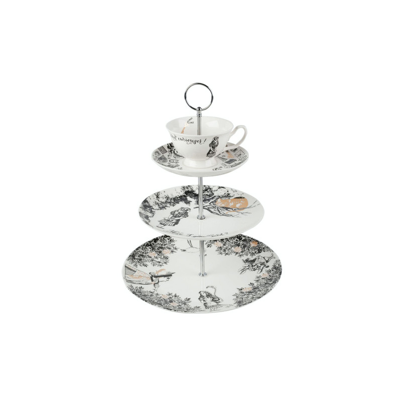 фото подставка для торта техъярусная алиса в стране чудес v&a kitchen craft | 220svet.ru