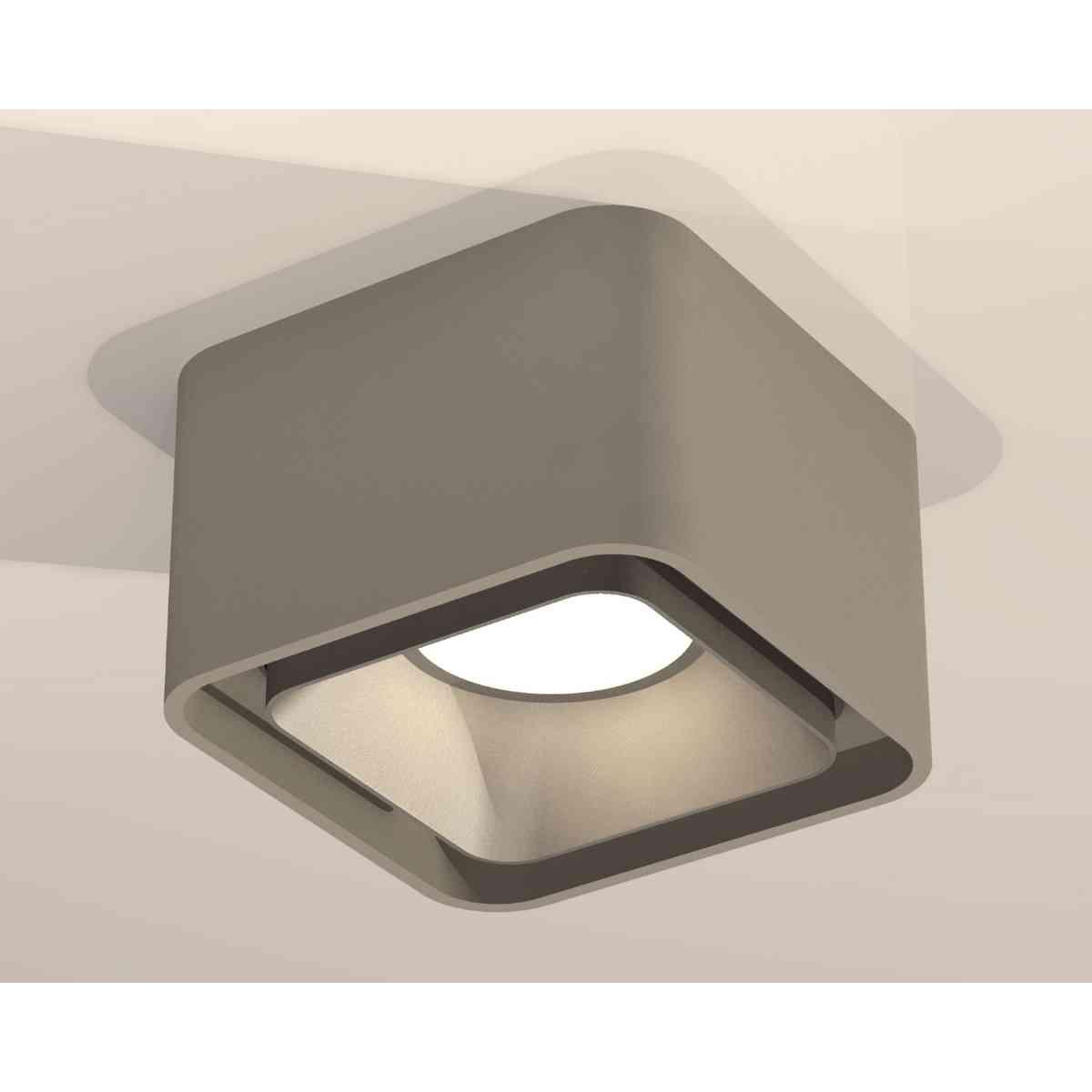 фото комплект накладного светильника ambrella light techno spot xs7834003 sgr/ssl серый песок/серебро песок (c7834, n7703) | 220svet.ru
