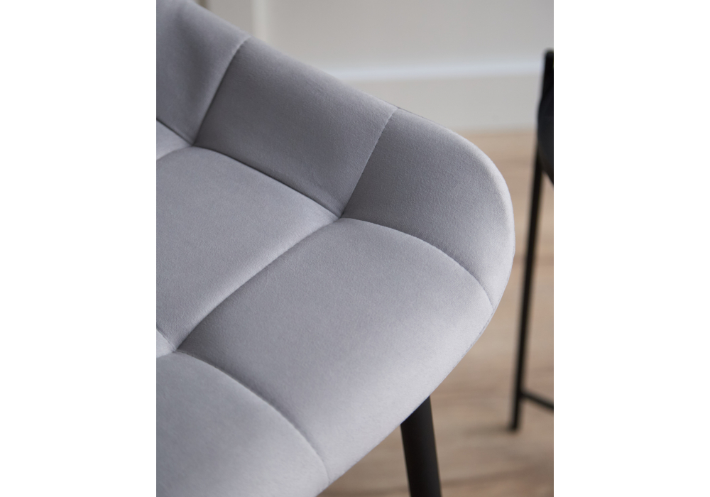 фото барный стул вращающийся woodville челси 360 светло-серый (zd 960) / черный 632545 | 220svet.ru