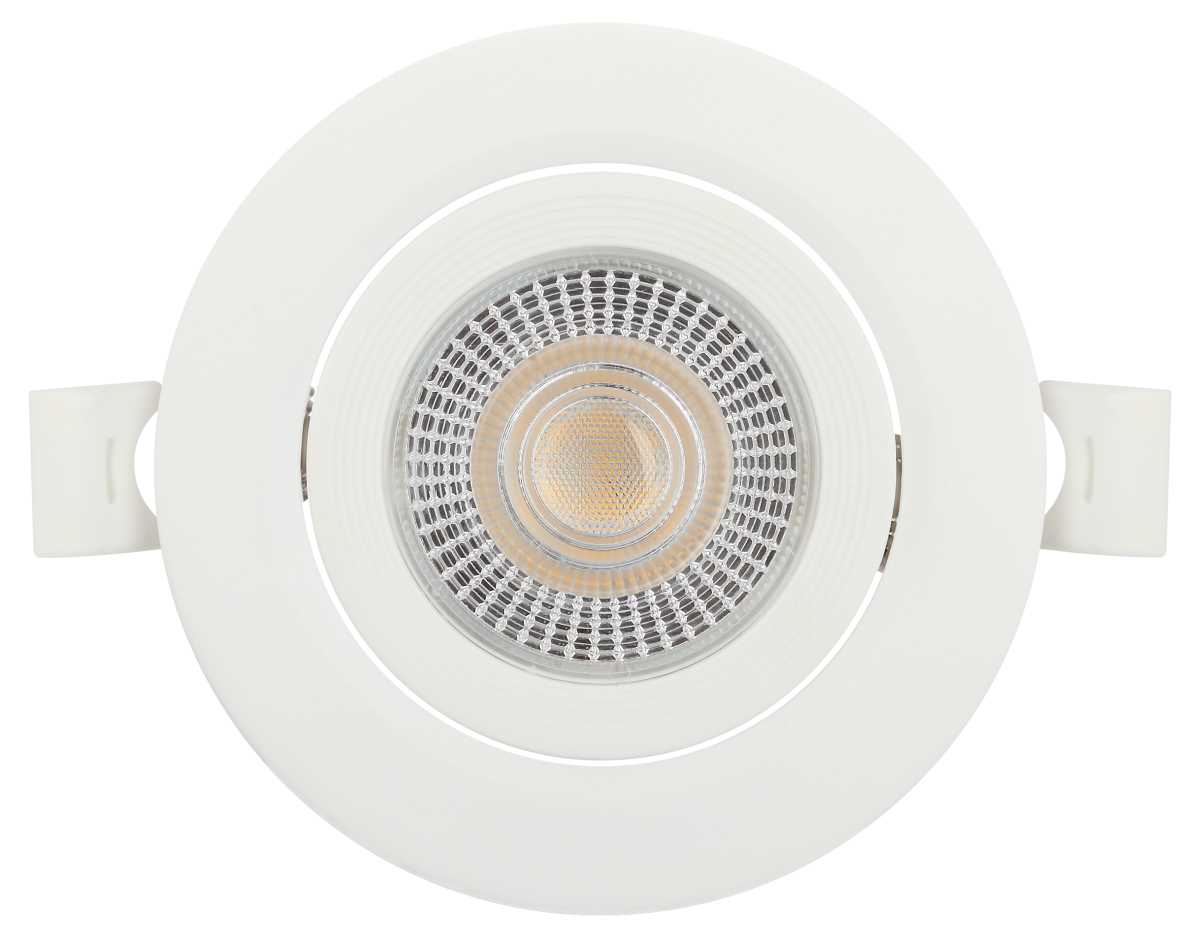 фото светильник светодиодный встраиваемый эра kl led 25a-5 3k wh 5вт 3000к круглый поворотный белый б0068128 | 220svet.ru
