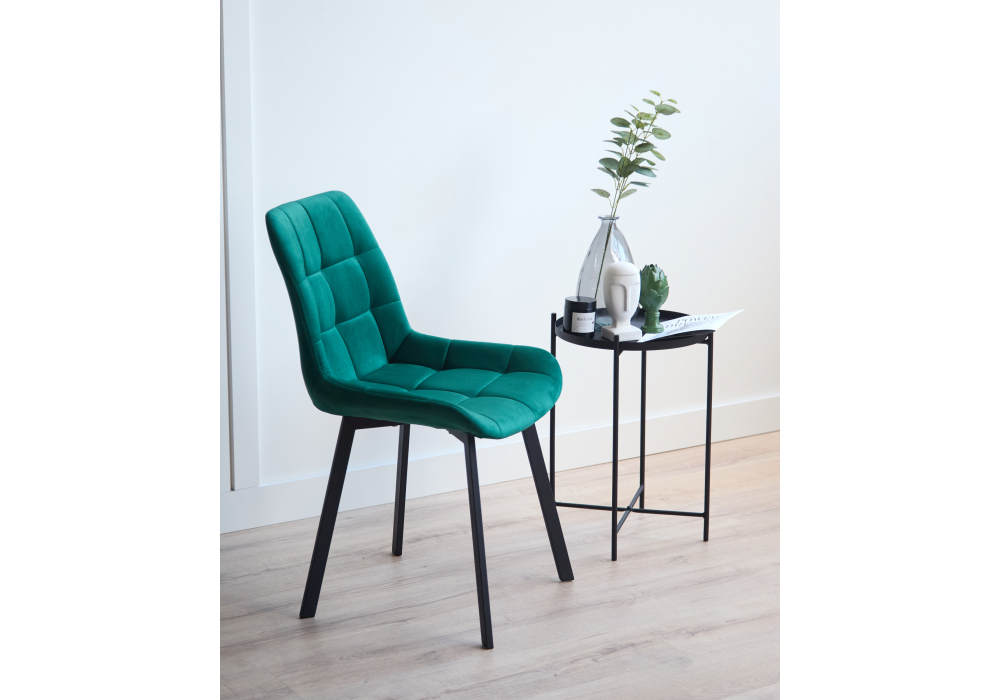 фото стул на металлокаркасе woodville челси п зеленый / черный np 632512 | 220svet.ru