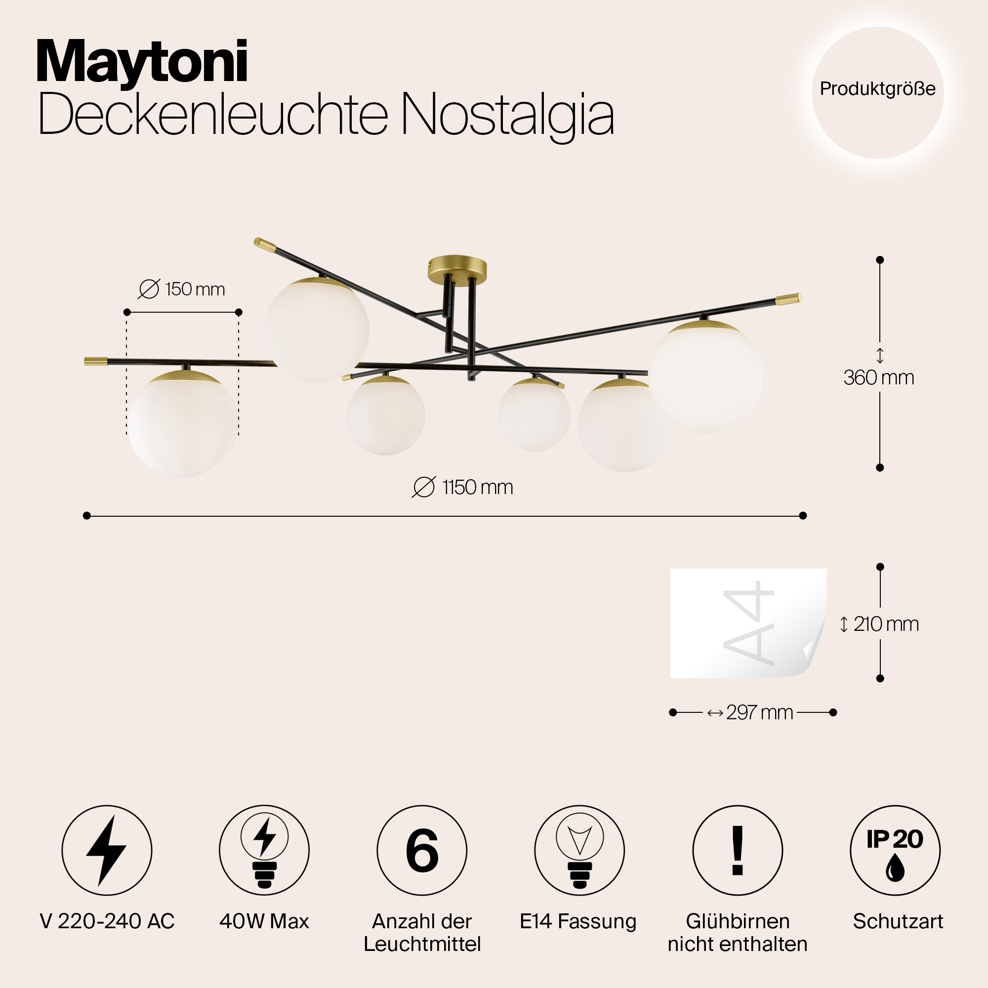 фото потолочная люстра maytoni nostalgia mod048cl-06g | 220svet.ru