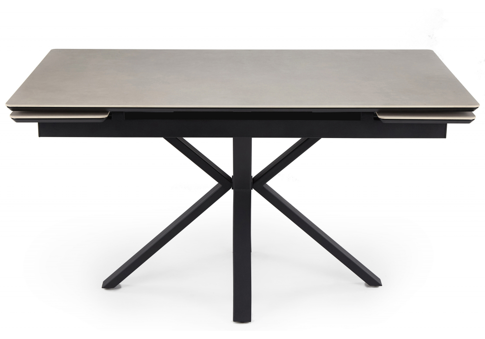 фото керамический стол раскладной woodville старлайт 140 (200) х 80 carmen light grey / черный 622893 | 220svet.ru