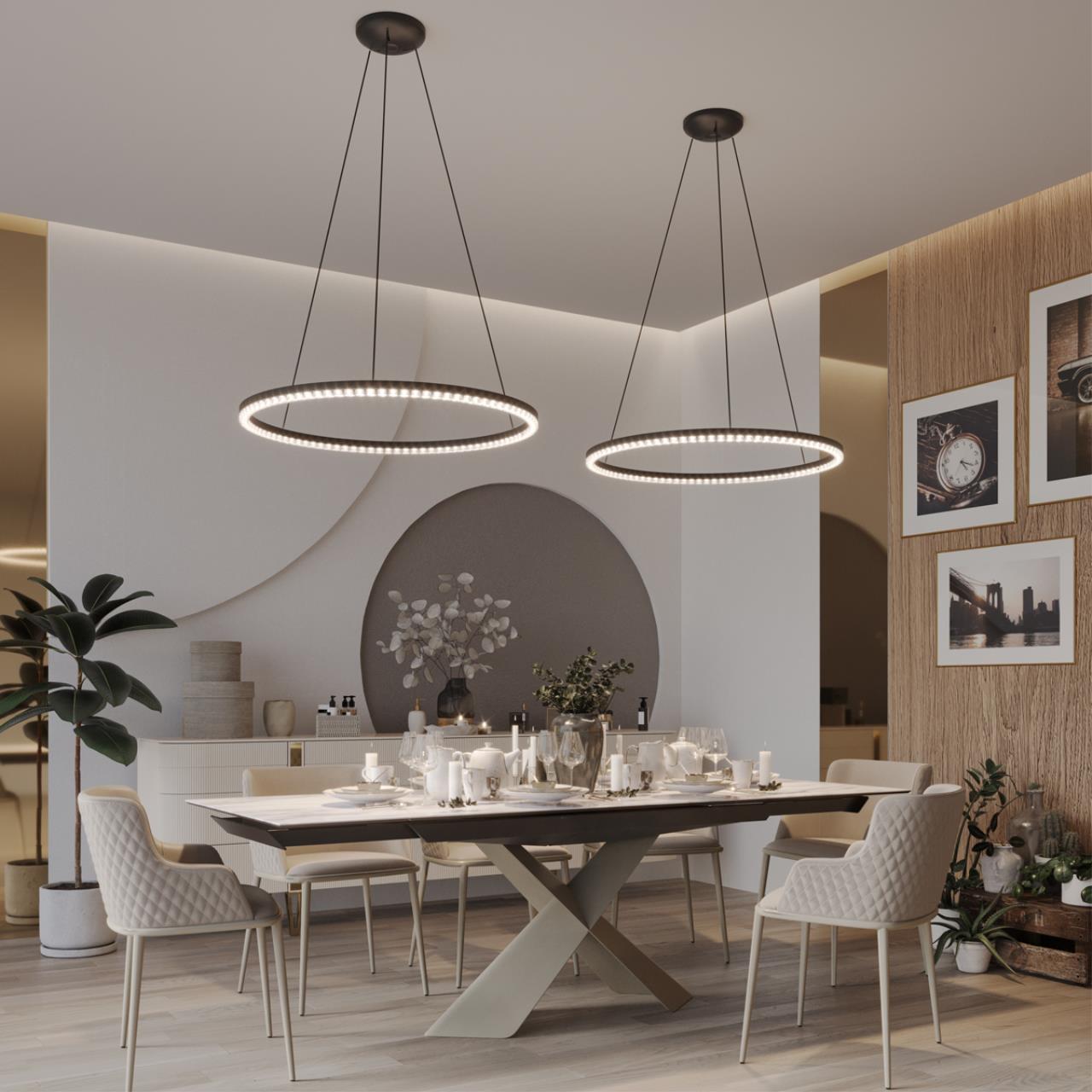 фото подвесной светодиодный светильник с пультом ду novotech monile 359711 черный | 220svet.ru