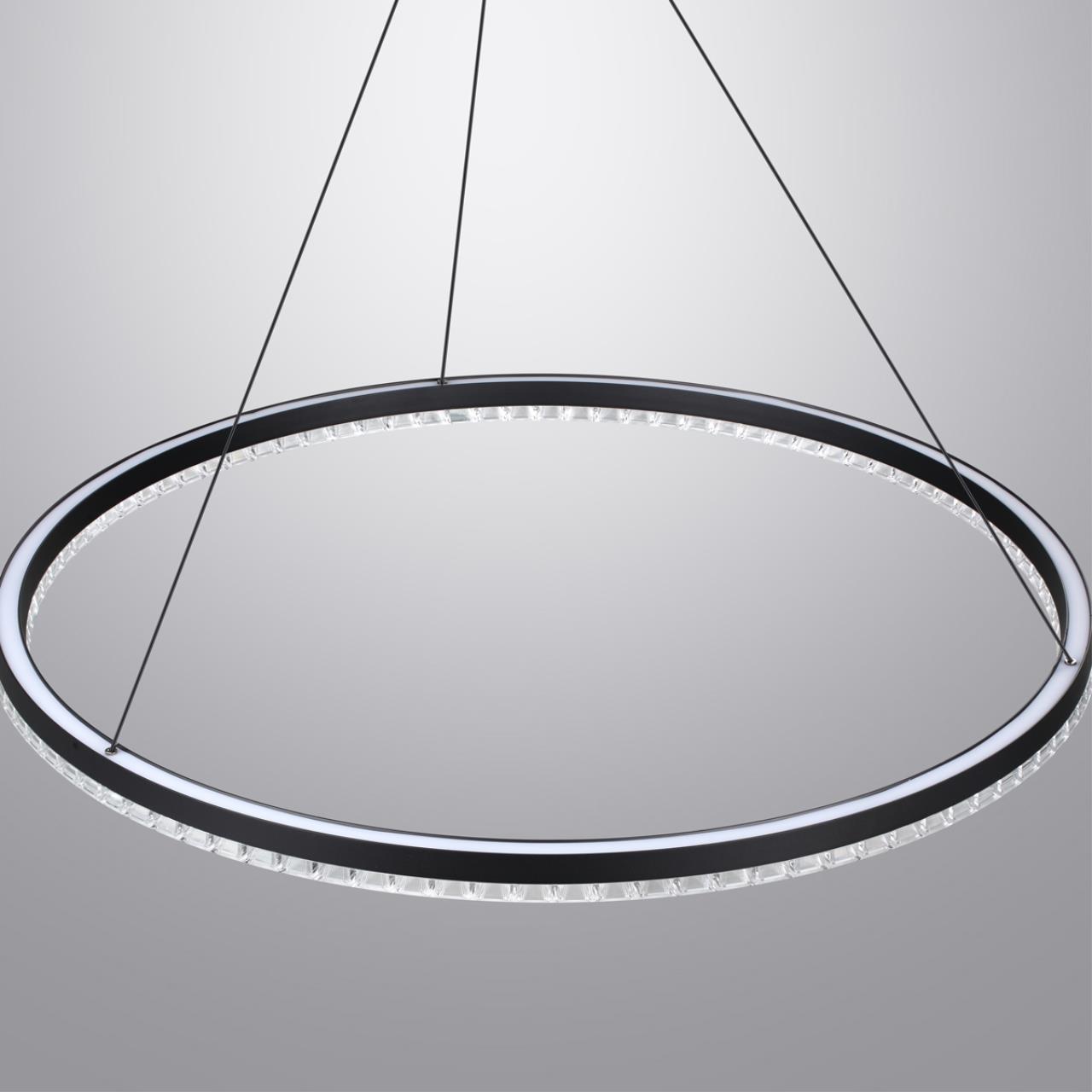 фото подвесной светодиодный светильник с пультом ду novotech monile 359711 черный | 220svet.ru