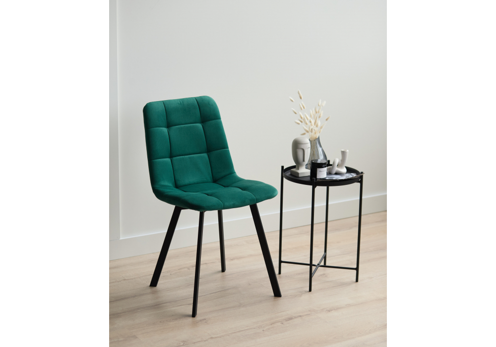 фото стул на металлокаркасе woodville чилли зеленый / черный 631640 | 220svet.ru