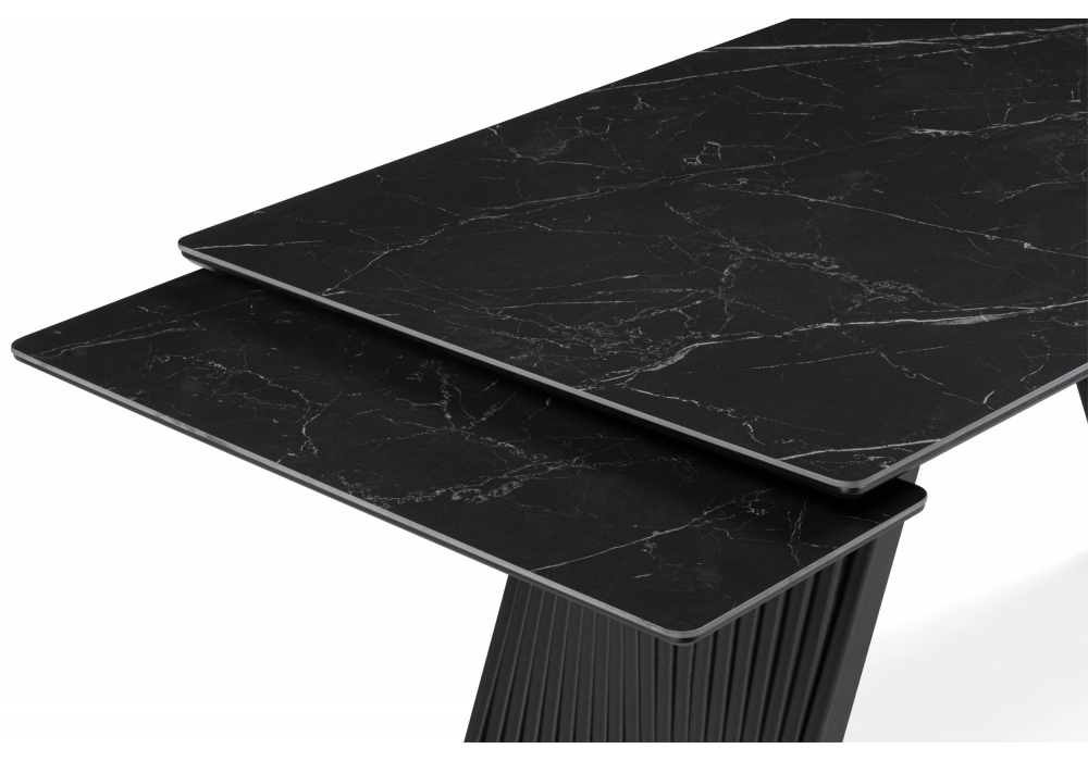 фото керамический стол 140(200)х80 раскладной woodville вейв shakespeare black / черный 626002 | 220svet.ru