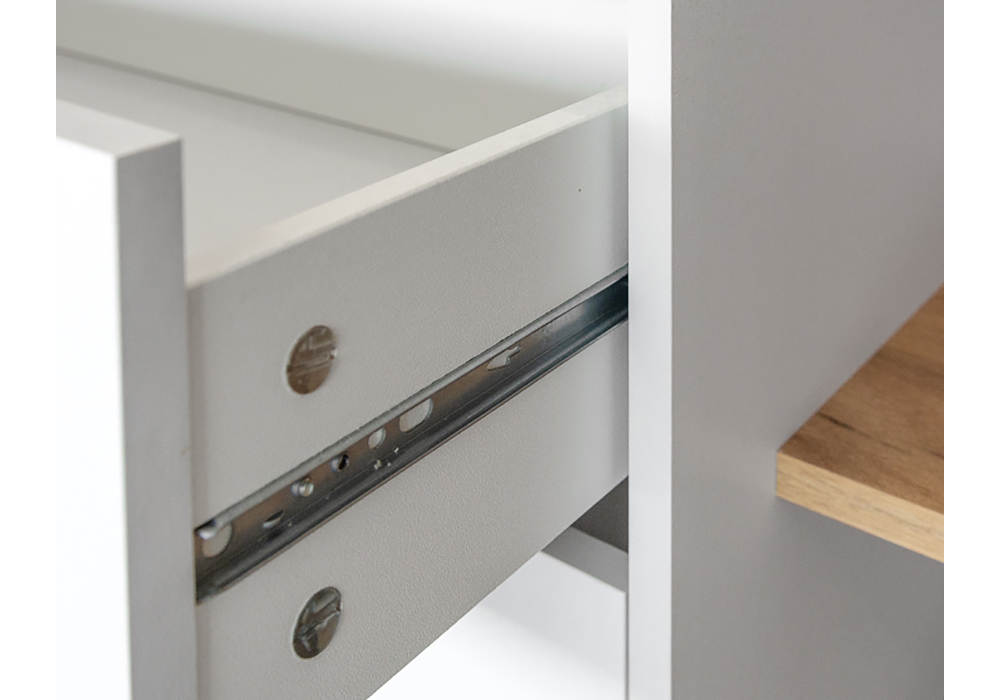 фото комод woodville бэль 10.95 белый премиум / дуб золотой craft 330346 | 220svet.ru