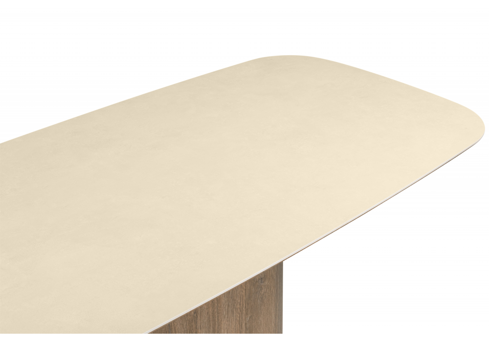 фото керамический стол woodville эллипсо 200х90 okara light yellow / дуб американский 664911 | 220svet.ru