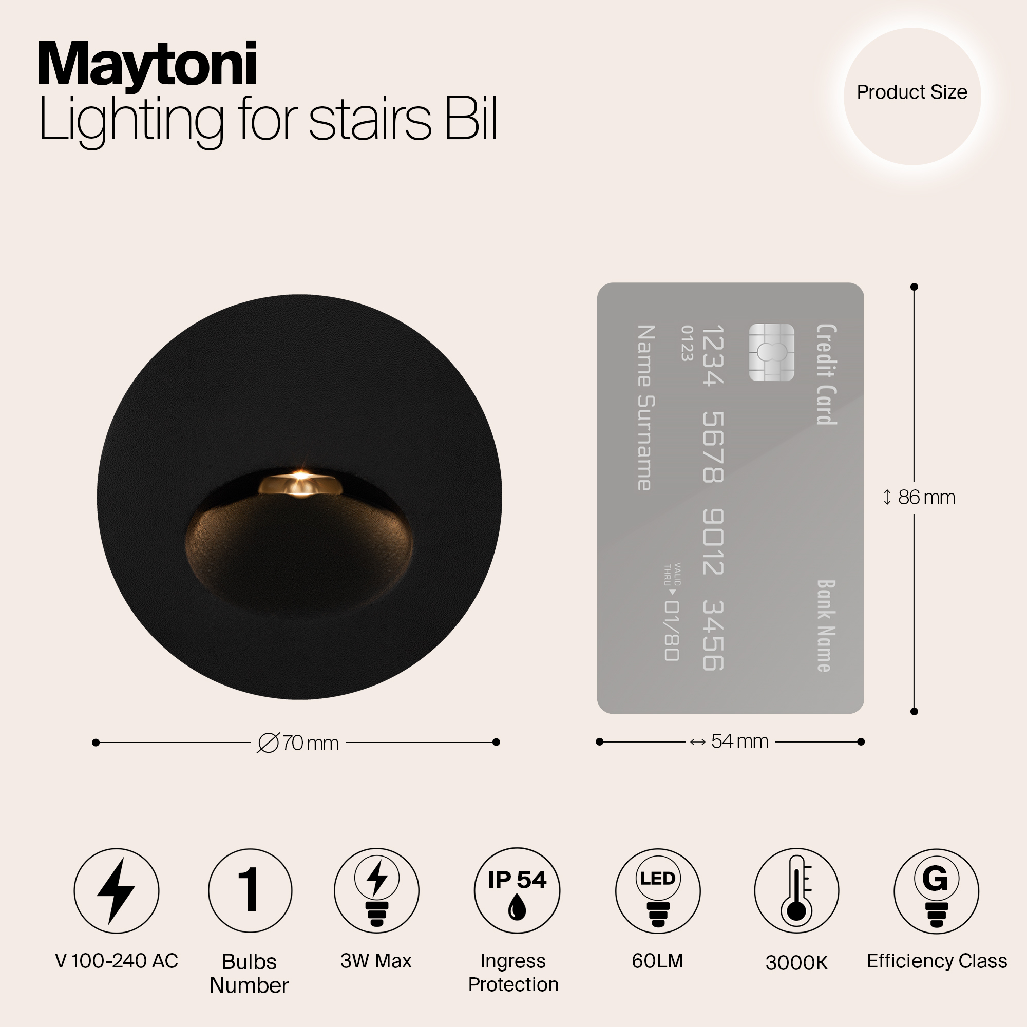 Подсветка для лестниц Maytoni Bil O015SL-L3B3K, Германия. Купить в Москве и  по России