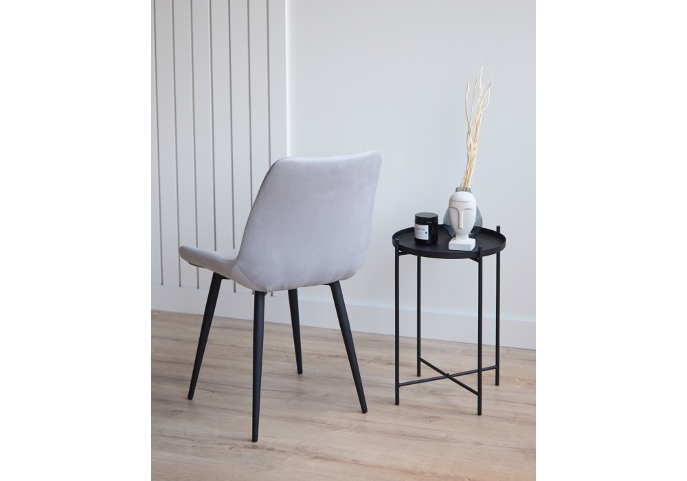 фото стул на металлокаркасе woodville челси к светло-серый (zd 960) / черный 632445 | 220svet.ru