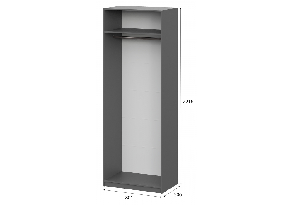 фото шкаф комплектация 1 woodville даиго с антресолью графит серый 676148 | 220svet.ru