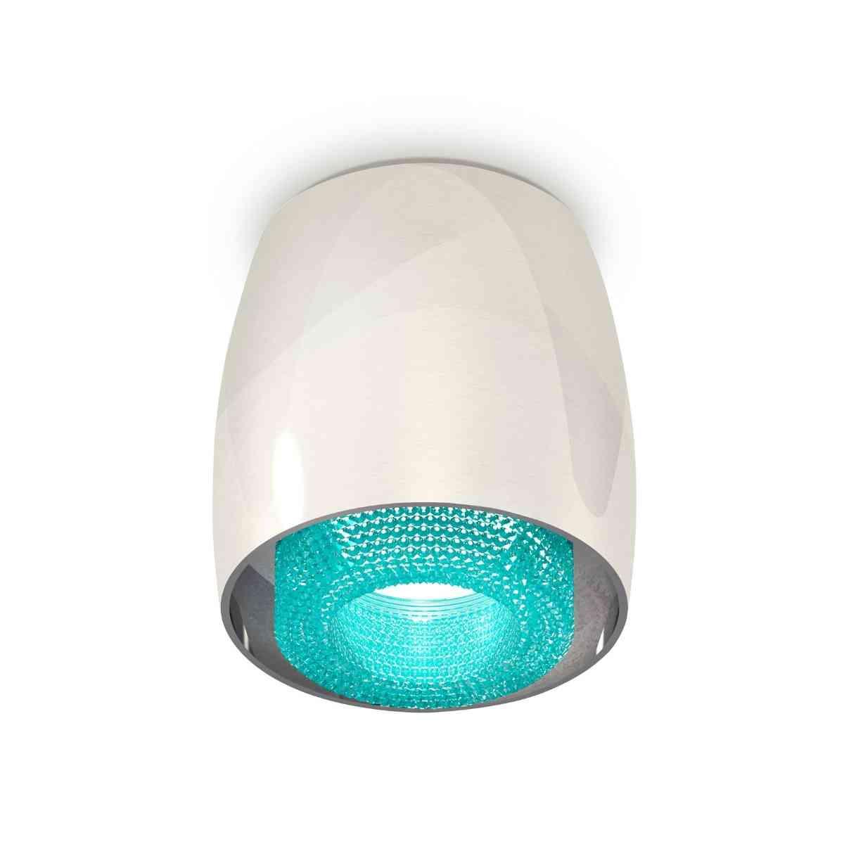 фото комплект накладного светильника ambrella light techno spot xs1143011 psl/bl серебро полированное/голубой (c1143, n7194) | 220svet.ru