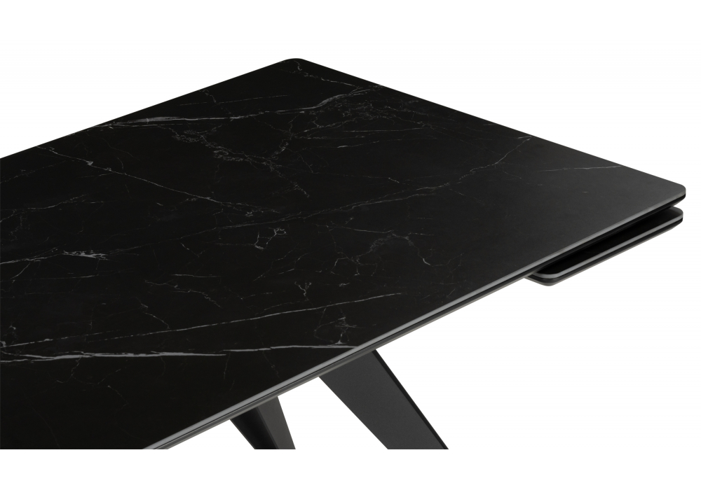 фото керамический стол раскладной woodville дарвин 160(220)х89 черный мрамор 626047 | 220svet.ru