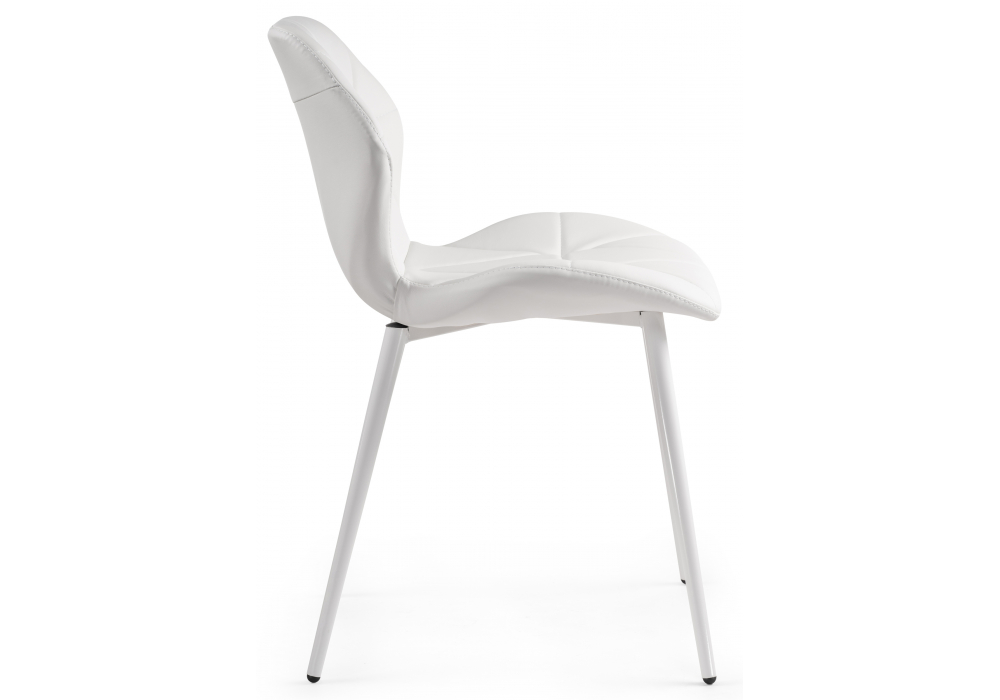 фото стул на металлокаркасе woodville вальд экокожа белый / белый глянец 464191 | 220svet.ru