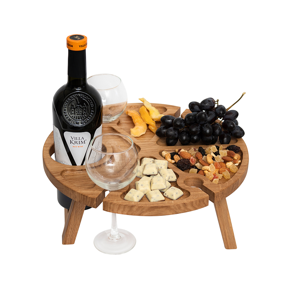 фото винный столик 35х13.5 см см деревянный, дуб uneca | 220svet.ru