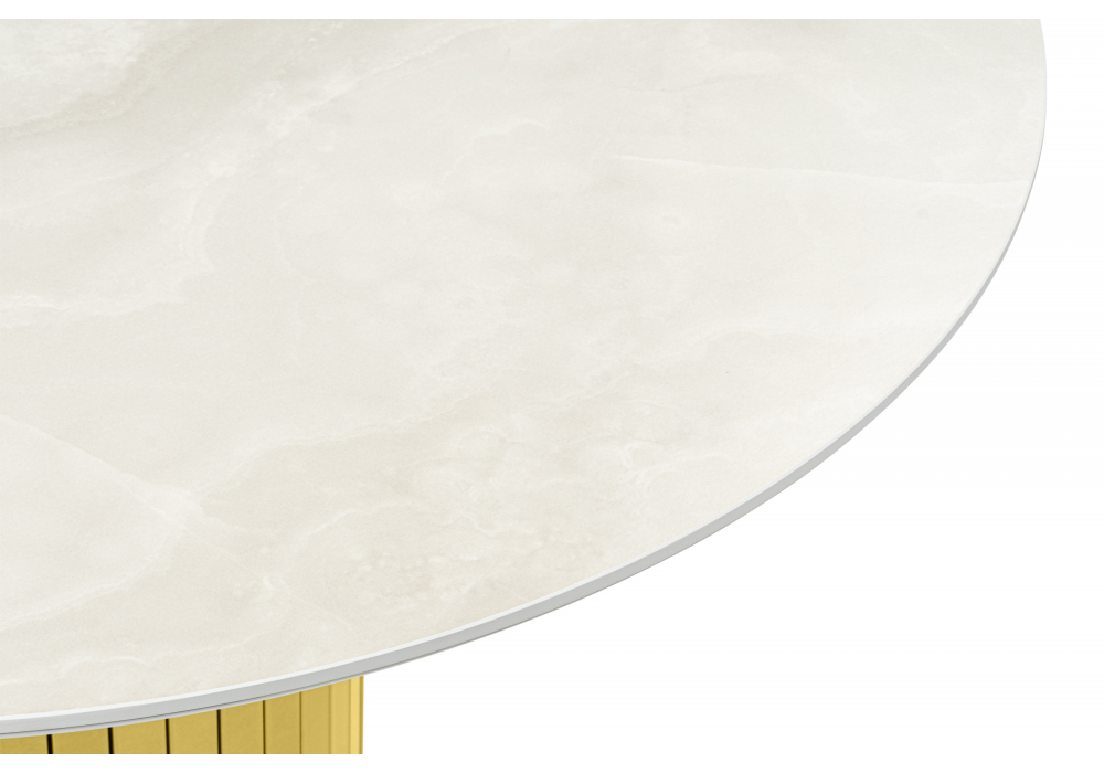 фото керамический стол woodville гравент 110 onyx bianco soft satin / золотой 625608 | 220svet.ru