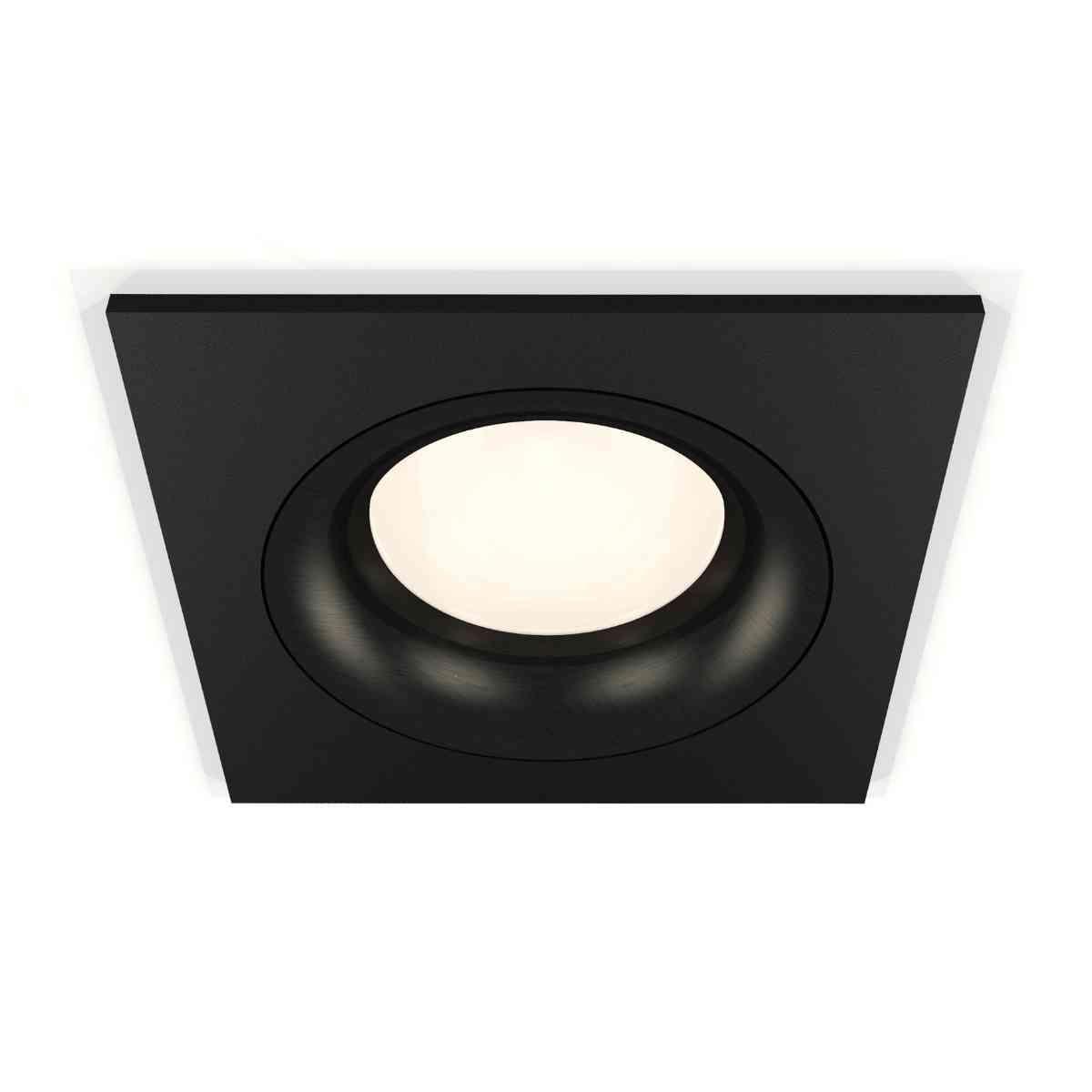 фото комплект встраиваемого светильника ambrella light techno spot xc7632002 sbk/pbk черный песок/черный полированный (c7632, n7011) | 220svet.ru