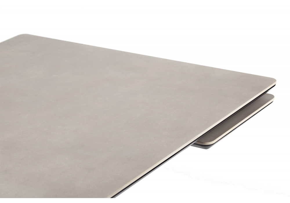 фото керамический стол раскладной woodville памелла 140(200)х80 carmen light grey / черный 625824 | 220svet.ru