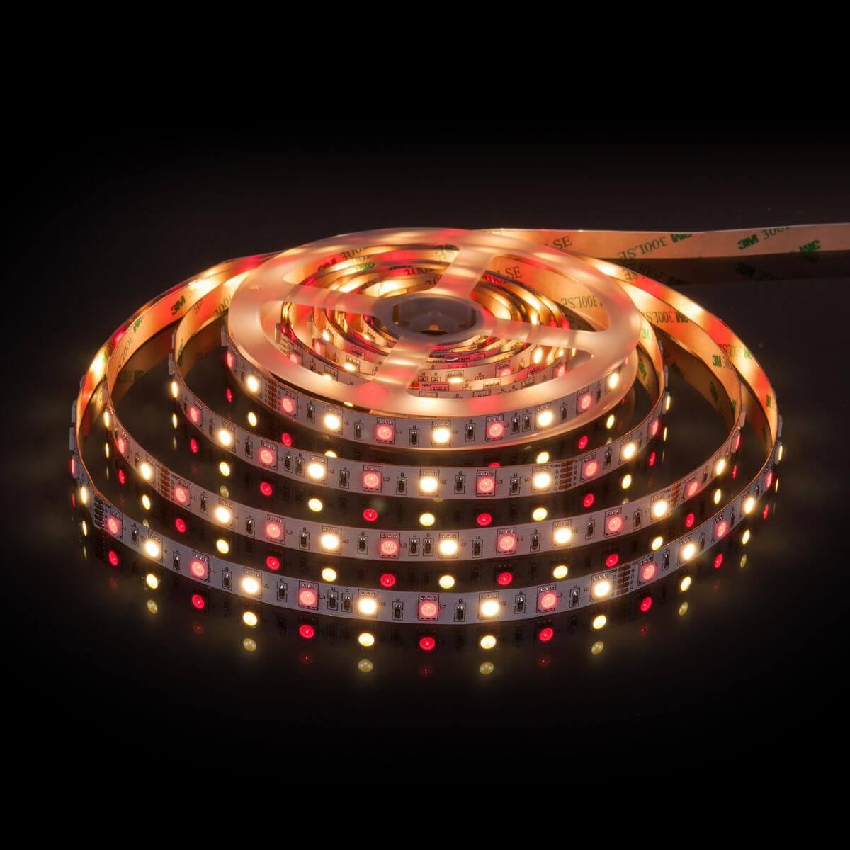 фото светодиодная лента elektrostandard 14,4w/m 60led/m 5050smd mix rgb/теплый белый 5m a053728 | 220svet.ru
