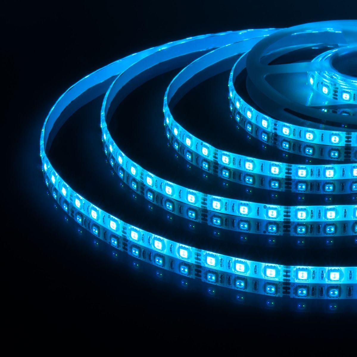 фото светодиодная влагозащищенная лента elektrostandard 14,4 w/m 60led/m 5050smd rgb 5m a034876 | 220svet.ru