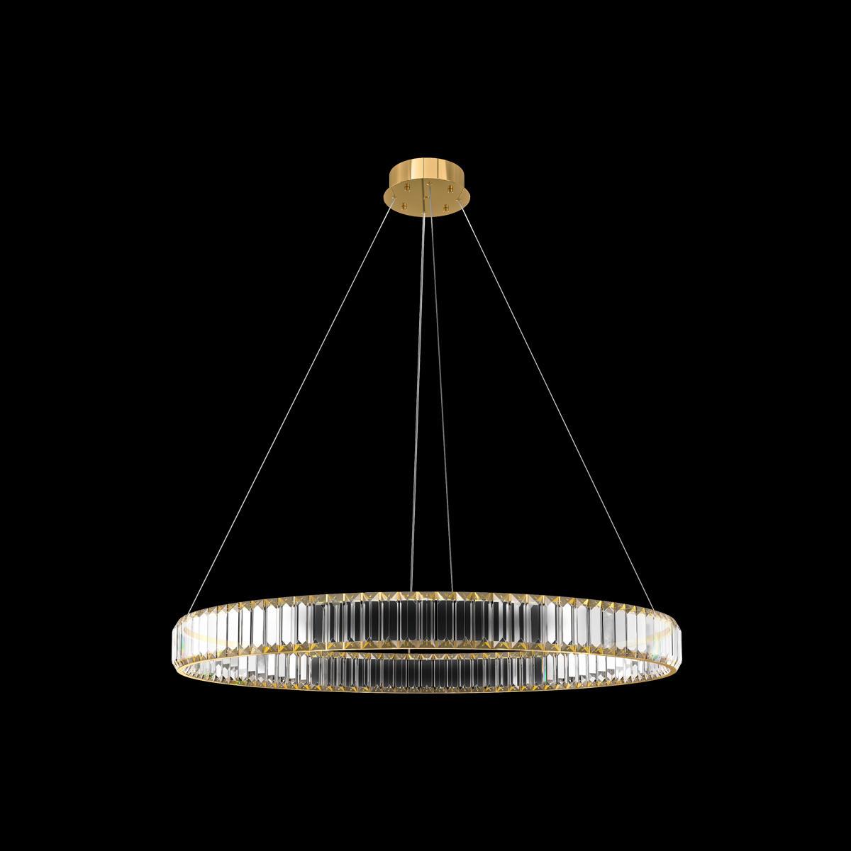 фото подвесной светодиодный светильник loft it crystal ring 10135/800 gold | 220svet.ru