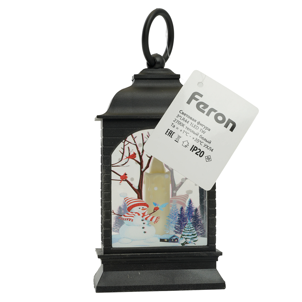 фото световая фигура свеча снеговик 1led (батарейки в компл), 12,5см, черный, lt128 | 220svet.ru