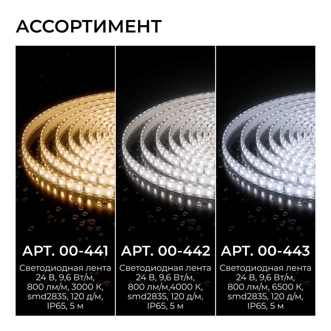 фото светодиодная лента apeyron 9,6w/m 120led/m 2835smd дневной белый 5m 00-442 | 220svet.ru