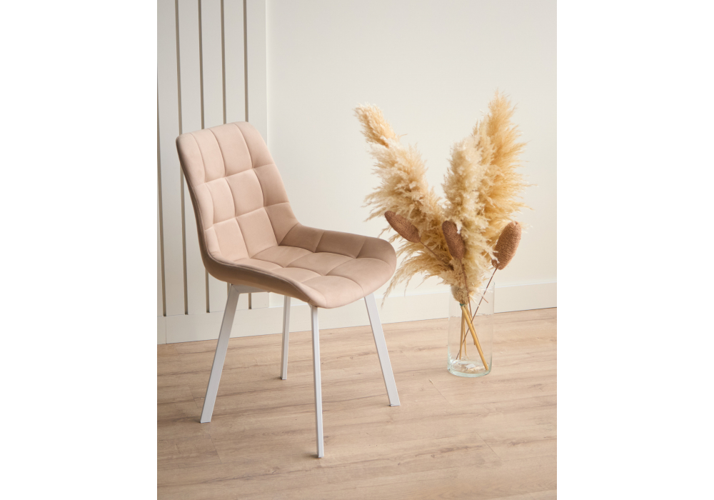 фото стул на металлокаркасе woodville челси п бежевый (zd 210) / белый np 632472 | 220svet.ru