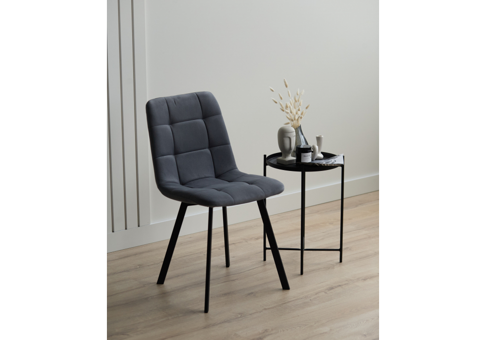 фото стул на металлокаркасе woodville чилли темно-серый / черный 631628 | 220svet.ru