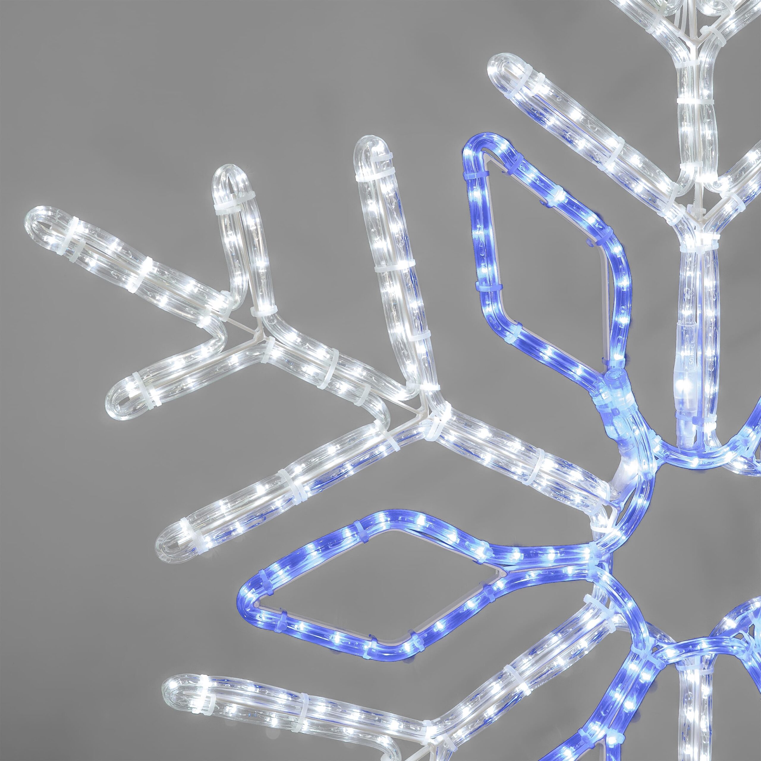 фото светодиодная снежинка кристалл бело-синяя дюралайт ip65 ltc lc-13096 | 220svet.ru