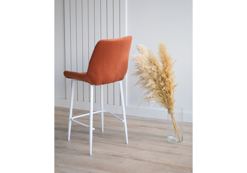 фото барный стул вращающийся woodville челси 360 терракотовый (zd 432) / белый 632578 | 220svet.ru