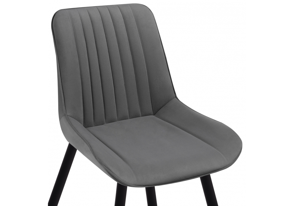 фото стул на металлокаркасе woodville вейв темно-серый / черный 594941 | 220svet.ru