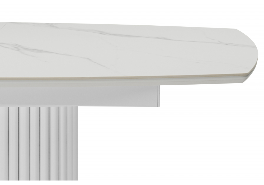 фото керамический стол раскладной 140(180)х80 woodville фестер snow white / белый 664927 | 220svet.ru