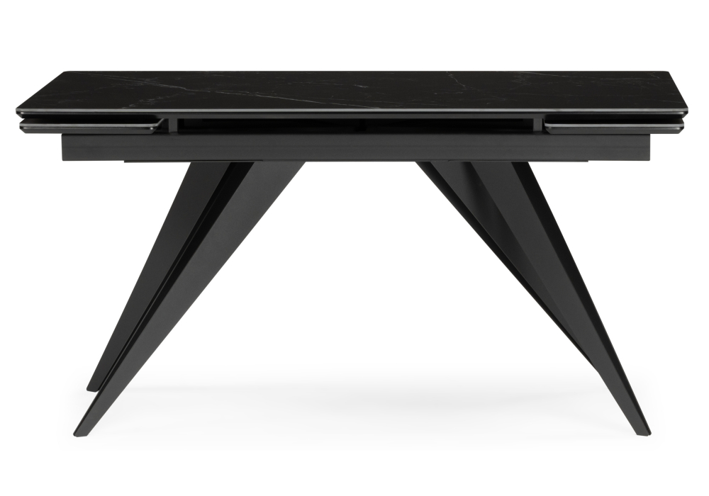 фото керамический стол 140(200)х80 раскладной woodville дарвин черный мрамор shakespeare black / черный 612206 | 220svet.ru