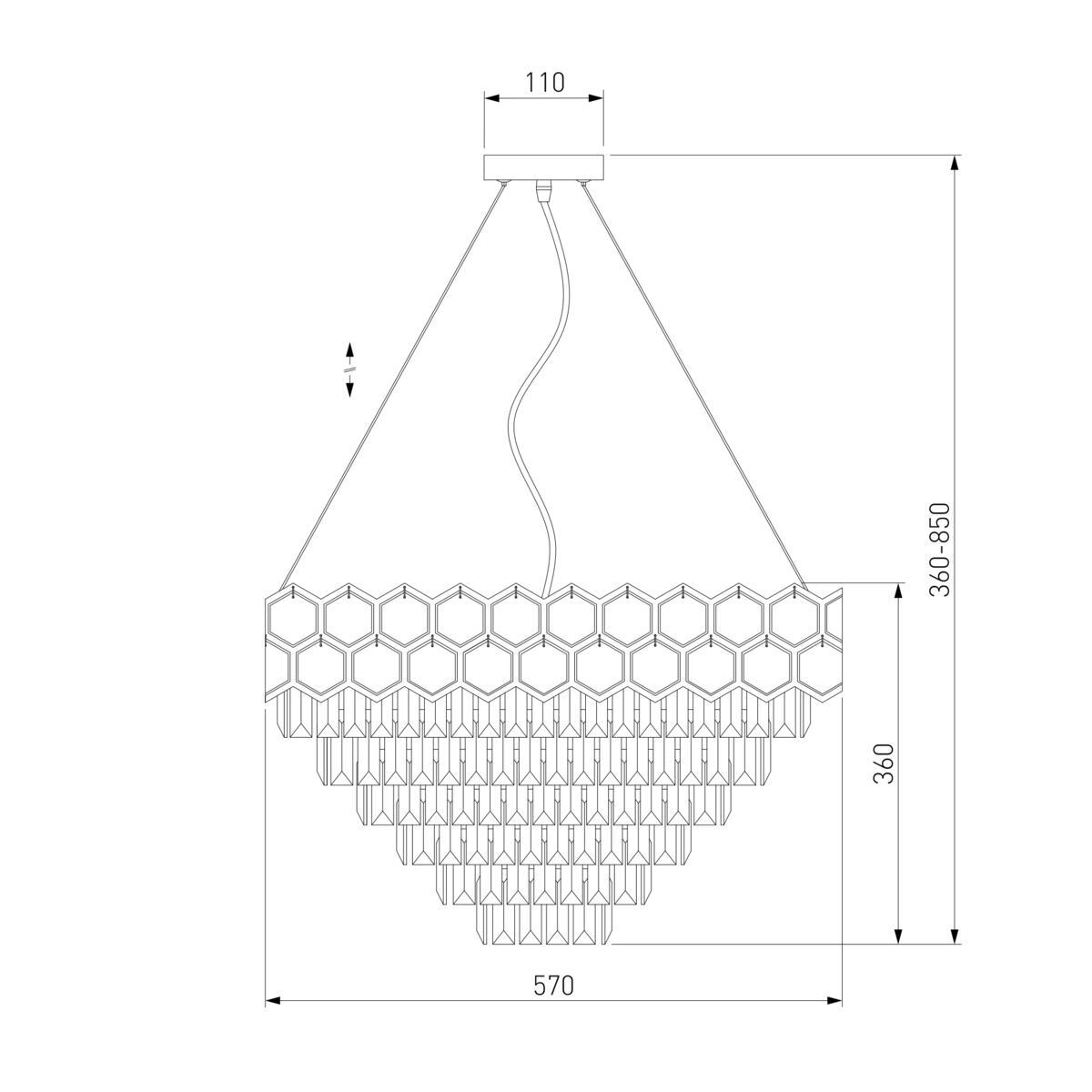 фото подвесная люстра eurosvet 10124/8 золото/прозрачный хрусталь strotskis smart | 220svet.ru